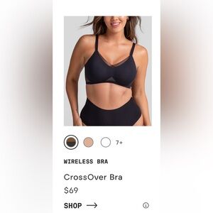 Wireless crossover Black Bra by Honeylove Sz med